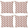 thumbnail image 1 of Ambesonne Floral Throw Pillow Cover 4 Pack, Striped Lavatera Flowers, 16", Dark Pink Orange, 1 of 2