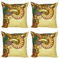 thumbnail image 1 of Floral Throw Pillow Cushion Case Pack of 4, Grunge Worn out Effect Background with Blooming Colorful Petals and Foliage Leaves, Modern Accent Double-Sided Print, 4 Sizes, Multicolor, by Ambesonne, 1 of 2