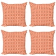thumbnail image 1 of Ambesonne Floral Throw Pillow Cover 4 Pack, Modern Flower Petal Tile, 20", Orange White, 1 of 2
