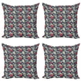thumbnail image 1 of Floral Throw Pillow Cushion Case Pack of 4, Pond Lake Surface Pattern with Flowers Water Lilies Lotus Illustration, Modern Accent Double-Sided Print, 4 Sizes, Multicolor, by Ambesonne, 1 of 2