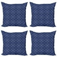 thumbnail image 1 of Floral Throw Pillow Cushion Case Pack of 4, Repeating Pointy Petals Flower Ornaments Geometric Motifs Dark Tones, Modern Accent Double-Sided Print, 4 Sizes, Dark Lavender Pale Sepia, by Ambesonne, 1 of 2
