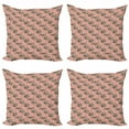 thumbnail image 1 of Ambesonne Floral Throw Pillow Cover 4 Pack, Retro Bouquet of Daisies, 24", Dark Taupe White, 1 of 2