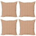 thumbnail image 1 of Floral Throw Pillow Cushion Case Pack of 4, Rhythmic Vintage Design Flowers and Buds Twigs Print, Modern Accent Double-Sided Print, 4 Sizes, Salmon Brown, by Ambesonne, 1 of 2