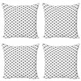 thumbnail image 1 of Floral Throw Pillow Cushion Case Pack of 4, Simplistic Romantic Pattern with Monochrome Petals Repetition, Modern Accent Double-Sided Print, 4 Sizes, Charcoal Grey and White, by Ambesonne, 1 of 2