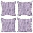 thumbnail image 1 of Floral Throw Pillow Cushion Case Pack of 4, Spring Themed Pattern with Doodle Flowers, Modern Accent Double-Sided Print, 4 Sizes, Purple Slate Blue, by Ambesonne, 1 of 2