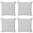 thumbnail image 1 of Ambesonne Garden Throw Pillow Cover 4 Pack, Leaves Circles, 18", Grey White, 1 of 2