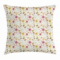 thumbnail image 1 of Floral Throw Pillow Cushion Cover, Colorful Spring Flowers Carnations and Tender Curvy Stems with Birds Butterflies, Decorative Square Accent Pillow Case, 18 X 18 Inches, Multicolor, by Ambesonne, 1 of 2