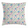 thumbnail image 1 of Floral Throw Pillow Cushion Cover, Composition of Hand Drawn Flowers Simplistic Garden Art Design Cottage Spring Nature, Decorative Square Accent Pillow Case, 20" X 20", Multicolor, by Ambesonne, 1 of 2