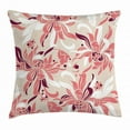 thumbnail image 1 of Floral Throw Pillow Cushion Cover, Cute Swirled Florets in Pastel Tones Romantic Shabby Chic Fragrance Pattern, Decorative Square Accent Pillow Case, 18 X 18 Inches, Beige Coral Maroon, by Ambesonne, 1 of 2