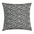 thumbnail image 1 of Floral Throw Pillow Cushion Cover, Lace Gothic Pattern with Flower Effect and Leaves Ornamental Antique Feminine Design, Decorative Square Accent Pillow Case, 24 X 24 Inches, Grey Black, by Ambesonne, 1 of 2