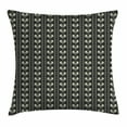 thumbnail image 1 of Floral Throw Pillow Cushion Cover, Light Blue Spring Flowers with Leaves on Branches Vertical Wavy Pattern, Decorative Square Accent Pillow Case, 16 X 16 Inches, Black Light Blue Cream, by Ambesonne, 1 of 2