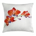 thumbnail image 1 of Floral Throw Pillow Cushion Cover, Orchid Flower Branch with Bright Color Petals Blossom Botany Wild Blooms Picture, Decorative Square Accent Pillow Case, 24 X 24 Inches, Scarlet Purple, by Ambesonne, 1 of 2