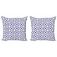 thumbnail image 1 of Ambesonne Flower Throw Pillow Cover 2 Pack, Art and Craft Flower, 18", White and Blue, 1 of 2