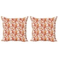 thumbnail image 1 of Ambesonne Floral Throw Pillow Cover 2 Pack, Retro Orchid Bouquet, 24", Orange Apricot and White, 1 of 5