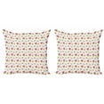 thumbnail image 1 of Floral Throw Pillow Cushion Cover Pack of 2, Bundle of Bloomed Multi Petal Roses with Budsnd Branch of Berries with Leaves, Zippered Double-Side Digital Print, 4 Sizes, Multicolor, by Ambesonne, 1 of 2