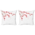 thumbnail image 1 of Ambesonne Flower Throw Pillow Cover 2 Pack, Cherry Blossom Art, 20", Pink Green, 1 of 6