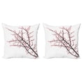 thumbnail image 1 of Ambesonne Flower Throw Pillow Cover 2 Pack, Cherry Branch Floral, 16", Pink Black, 1 of 6
