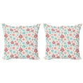 thumbnail image 1 of Ambesonne Floral Throw Pillow Cover 2 Pack, Pastel Spring Art, 18", White Multicolor, 1 of 5