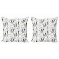 thumbnail image 1 of Floral Throw Pillow Cushion Cover Pack of 2, Continuous Retro Sketchy Design Spring Crocus Flowers in Monochrome Style, Zippered Double-Side Digital Print, 4 Sizes, Charcoal Grey White, by Ambesonne, 1 of 2