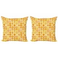 thumbnail image 1 of Ambesonne Floral Throw Pillow Cover 2 Pack, Cubes Squares Geometric Art, 20", Orange Mustard, 1 of 2