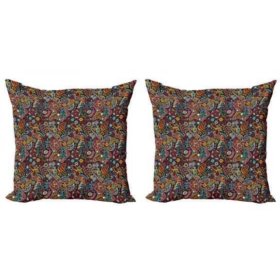 Ambesonne Floral Throw Pillow Cover 2 Pack, Spring Blossoms Design, 18", Multicolor