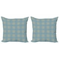 thumbnail image 1 of Floral Throw Pillow Cushion Cover Pack of 2, Gradient Aquatic Tones Flowers Ethic Flair Shapes Pattern, Zippered Double-Side Digital Print, 4 Sizes, Pale Teal Sea Blue, by Ambesonne, 1 of 2