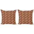 thumbnail image 1 of Ambesonne Floral Throw Pillow Cover 2 Pack, Curvy Leaves, 20", Maroon and Sand Brown, 1 of 2