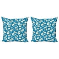 thumbnail image 1 of Ambesonne Floral Throw Pillow Cover 2 Pack, Blooming Lily Flowers Art, 20", Sea Blue Eggshell, 1 of 2