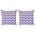 thumbnail image 1 of Floral Throw Pillow Cushion Cover Pack of 2, Lilac Pattern with Blooming Cartoon Petals Geometric Shapes Abstract Illustration, Zippered Double-Side Digital Print, 4 Sizes, Multicolor, by Ambesonne, 1 of 2
