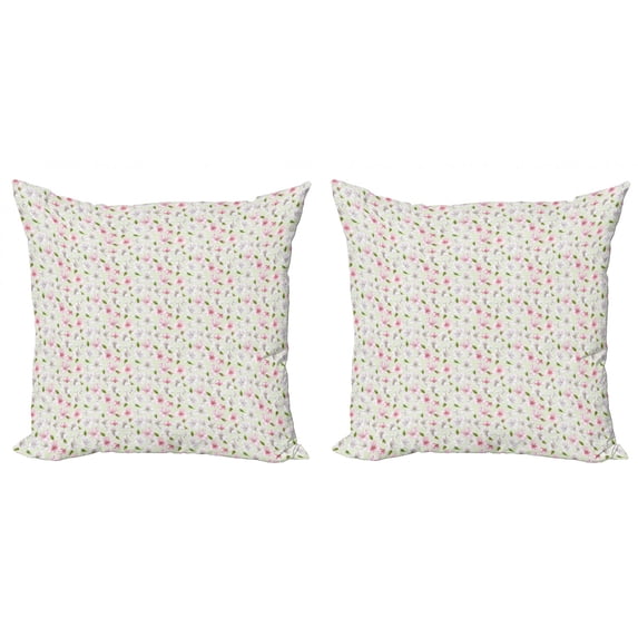 Floral Throw Pillow Cushion Cover Pack of 2, Lily of Incas Petals Peruvian Flourish Bloom Spring, Zippered Double-Side Digital Print, 4 Sizes, Multicolor, by Ambesonne