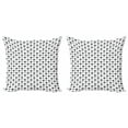 thumbnail image 1 of Floral Throw Pillow Cushion Cover Pack of 2, Repeating Pattern with Rose Petals and Dotted Rounds Monochrome Art, Zippered Double-Side Digital Print, 4 Sizes, Charcoal Grey and White, by Ambesonne, 1 of 2