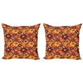 thumbnail image 1 of Ambesonne Floral Throw Pillow Cover 2 Pack, Flowers of Autumn Style Art, 18", Pale Orange Multicolor, 1 of 5