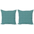 thumbnail image 1 of Floral Throw Pillow Cushion Cover Pack of 2, Rhythmic Simple Flowers Dark Tones, Zippered Double-Side Digital Print, 4 Sizes, Cadet Blue Petrol Blue, by Ambesonne, 1 of 2