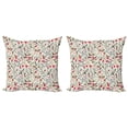 thumbnail image 1 of Ambesonne Floral Throw Pillow Cover 2 Pack, Birds Roses Polka Dots, 20", Multicolor, 1 of 2