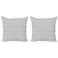 thumbnail image 1 of Floral Throw Pillow Cushion Cover Pack of 2, Vintage Paisley in Neutral Tones Jumble Botanical Ornamental Graphic, Zippered Double-Side Digital Print, 4 Sizes, Grey and White, by Ambesonne, 1 of 2