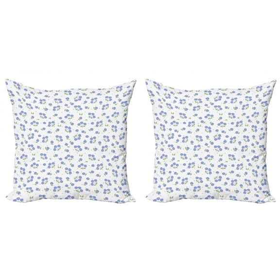 Ambesonne Floral Throw Pillow Cover 2 Pack, Vintage Rose Bouquets, 20", Violet Blue Green White
