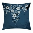 thumbnail image 1 of Floral Throw Pillow Cushion Cover, Spring Blooms on Grunge Backdrop Classic Petal Flourishing Season Essence Theme, Decorative Square Accent Pillow Case, 16 X 16 Inches, Night Blue Dust, by Ambesonne, 1 of 2