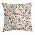 thumbnail image 1 of Floral Throw Pillow Cushion Cover, Vibrant Colored Complex Image Birds with Roses Leaves and Polka Dots Nature Scenery, Decorative Square Accent Pillow Case, 24 X 24 Inches, Multicolor, by Ambesonne, 1 of 2