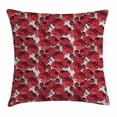 thumbnail image 1 of Floral Throw Pillow Cushion Cover, Vibrant Graphic Design Roses Pattern Blossoms Romantic Bouquet Illustration, Decorative Square Accent Pillow Case, 20 X 20 Inches, Purple Pink Red, by Ambesonne, 1 of 2