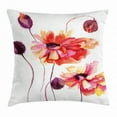 thumbnail image 1 of Floral Throw Pillow Cushion Cover, Watercolor Painting Poppy Flowers and Buds Artistic Spring Nature Design, Decorative Square Accent Pillow Case, 20 X 20 Inches, Peach Scarlet Purple, by Ambesonne, 1 of 2