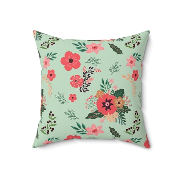 Floral Throw Pillow - Double Sided Square Pillow 18" x 18"
