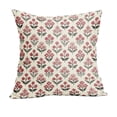 thumbnail image 1 of Floral Throw Pillow Covers, 18"x18" Blue Striped Linen Cases, Decorative Covers For Couch, Sofa & Home, 1 of 6