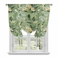 thumbnail image 1 of Floral Tie Up Curtain 63 Inches Long, Sage Green Leaves Plants Branches Balloon Style Kitchen Window Curtain Over Sink, Small Window Rod Pocket Curtain 42"x63", 1 of 9