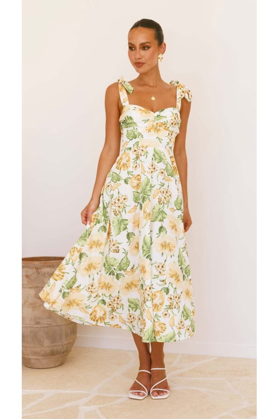 Floral Tie-Shoulder Maxi Dress