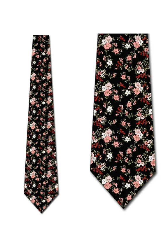 Floral Ties Mens Spring Necktie Pink Floral Wedding Tie by Three Rooker
