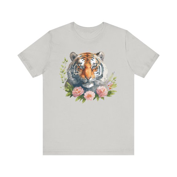 Floral Tiger Shirt, Animal Shirt, Tiger Tee, Unisex Tee, Floral T-shirt, T-Shirt with Animal