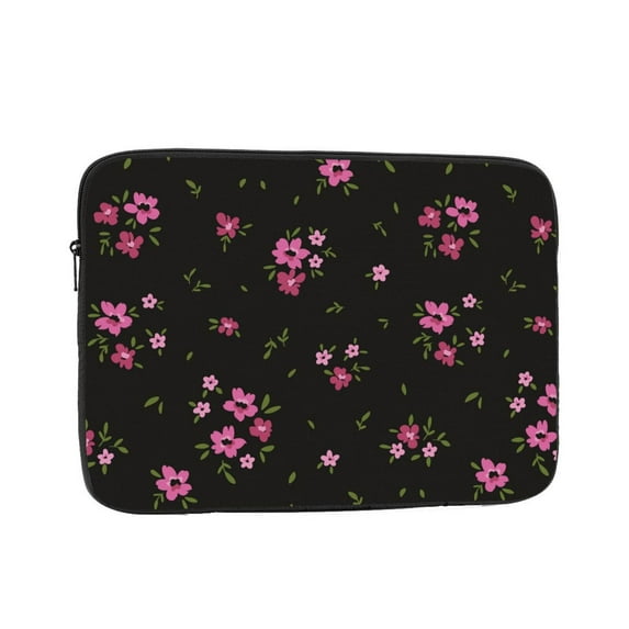 Floral Tiny Cute Flowers Dark Portable Laptop Sleeve Compatible with MacBook Air Notebook Computer Case for Men Women College School Students