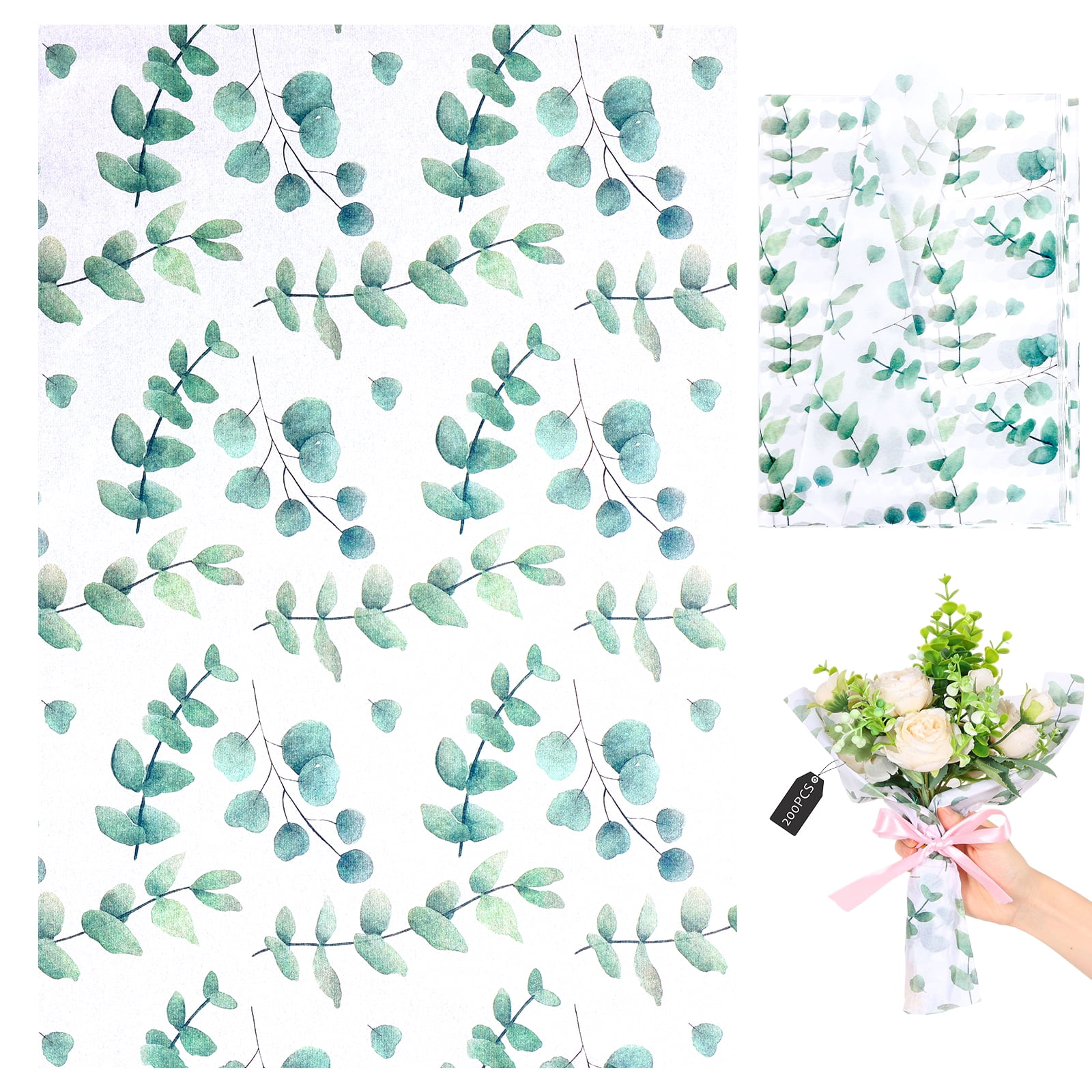 Floral Tissue Paper, 20x14"200 Sheets Vintage Wildflower Present Wrapping Tissue Paper for Wedding Birthday Party Decor Box Basket Filler