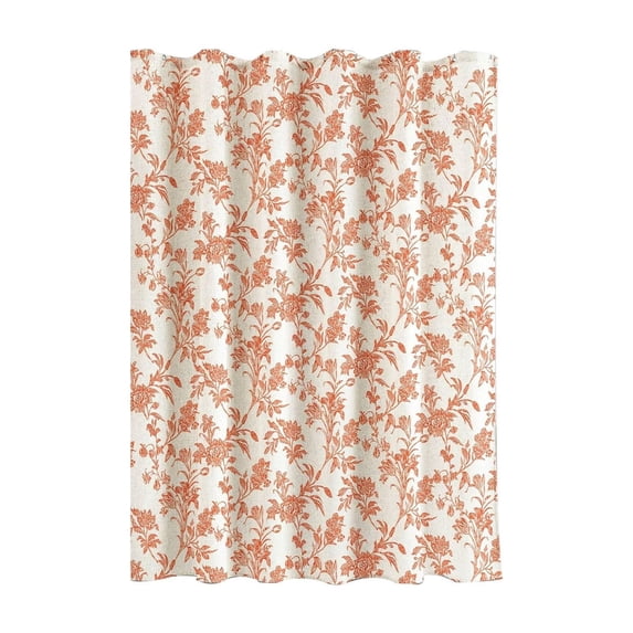 Floral Toile Shower Curtain, Vintage Cottagecore Shower Curtain with 12 Rustproof Metal Hooks for Bathroom, 70.9x35.4In