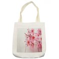 thumbnail image 1 of Floral Tote Bag, Cherry Blossom Petals Spring Season Florets in Soft Pastel Tones Art Print, Cloth Linen Reusable Bag for Shopping Books Beach and More, 16.5" X 14", Cream, by Ambesonne, 1 of 2